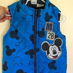 3t disney blue mickey mouse puffer vest